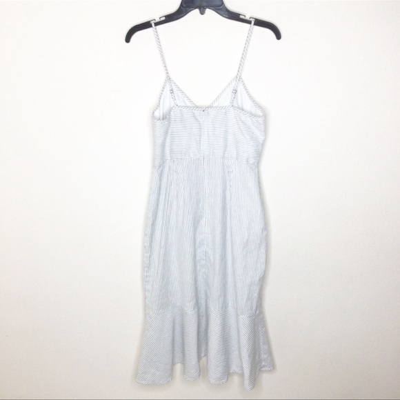 Banana Republic Linen Cotton Midi Dress stripe 10 - Picture 5 of 6